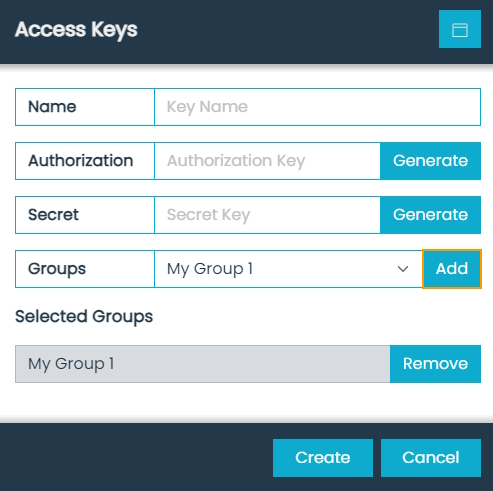 Access Keys Dialog