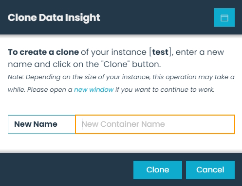 Clone Data Insight Dialog
