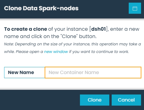 Clone Data Spark-nodes Dialog