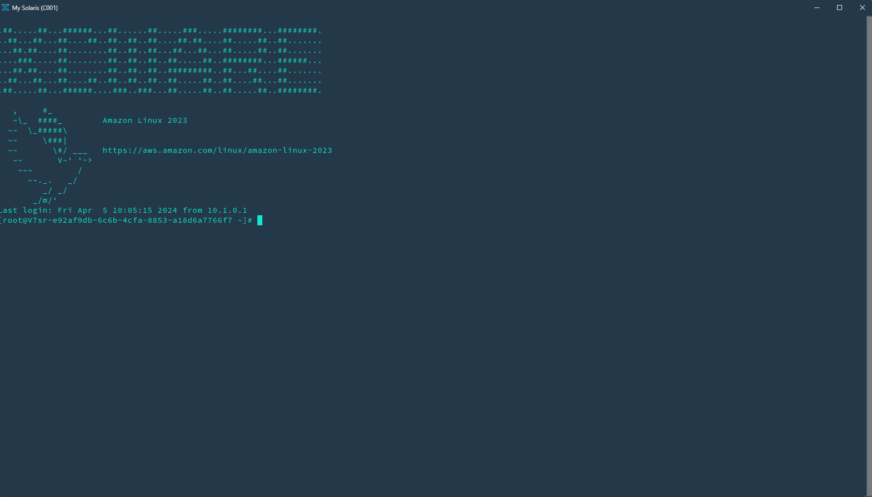 Data Spark-solaris Terminal Window