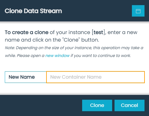 Clone Data Stream Dialog