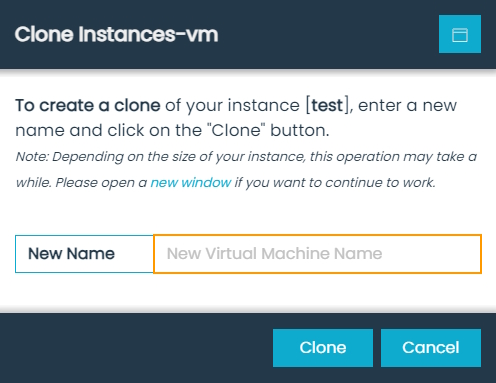 Clone Instances-vm Dialog
