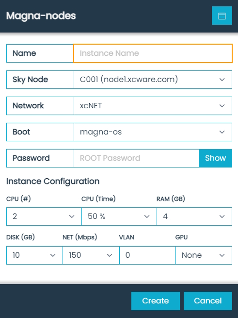 Magna-nodes Dialog