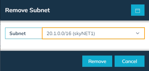 Sky Network Remove Subnet Dialog
